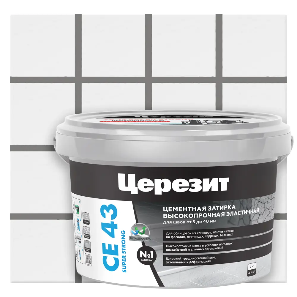 Затирка для широких швов Церезит CE 43 Super Strong цвет антрацит 2 кг Без серии STLM-2100787