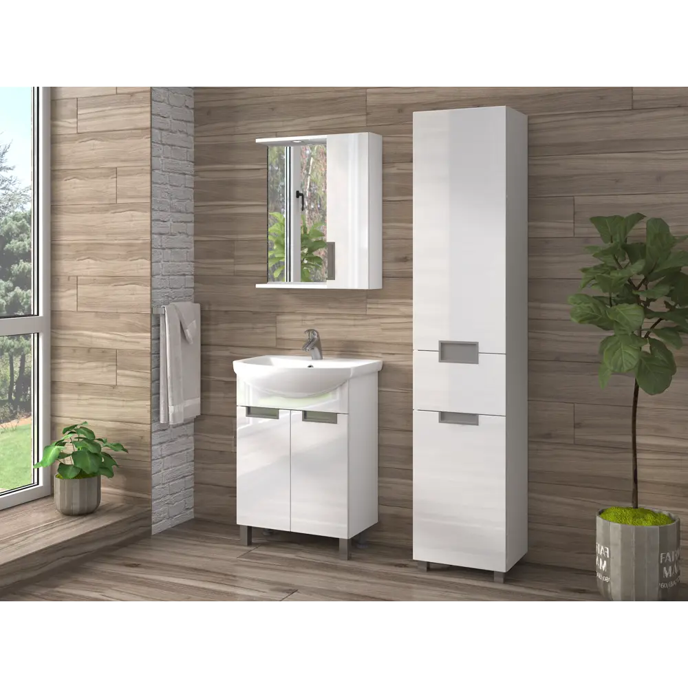 Шкаф для ванной зеркальный подвесной Vigo Венто 52x70 см цвет белый STLM-2055295 - Вид №7