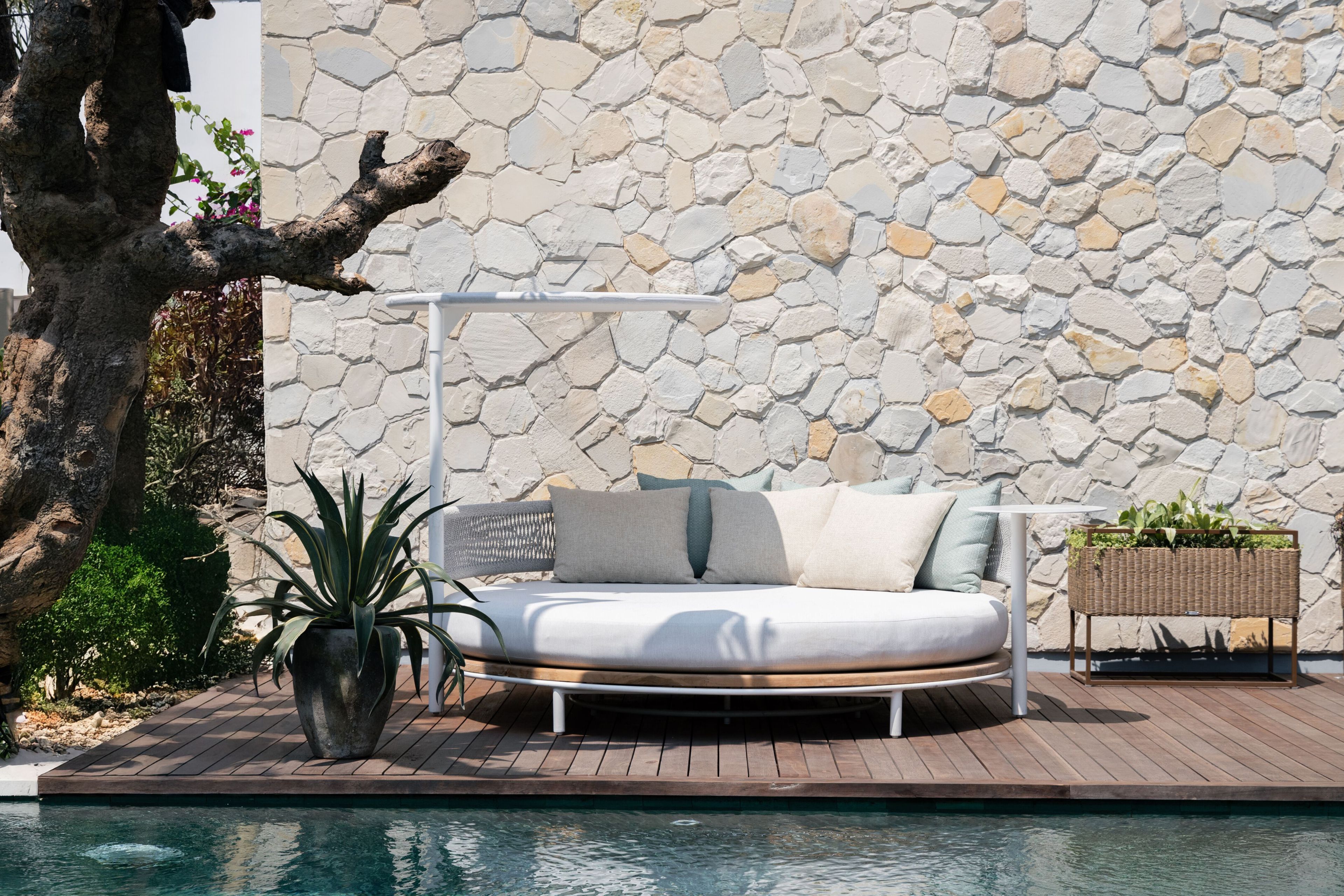 Ткань круглая Садовая кровать с солнцезащитным козырьком cbdesign круглый ARCH-00084466 - Вид №2