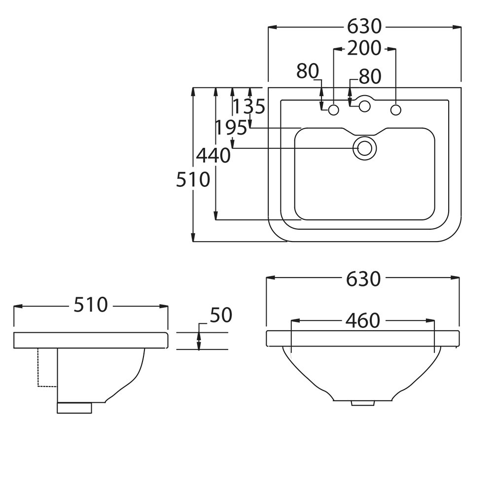 IMSR108 Средний бассейн Челси - 620 мм Chelsea Imperial - Вид №3