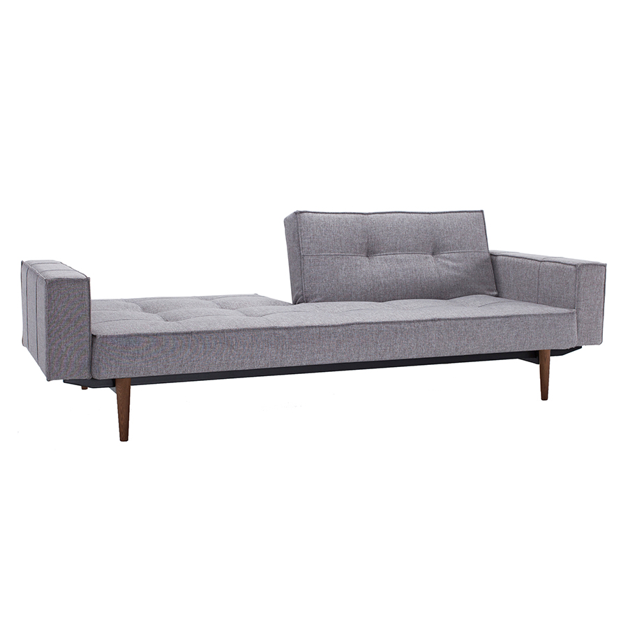 Диван Splitback с мягкими подлокотниками Sharp и ножками Styletto из темного дерева, серый Innovation Living SPLITBACK521 - Вид №2