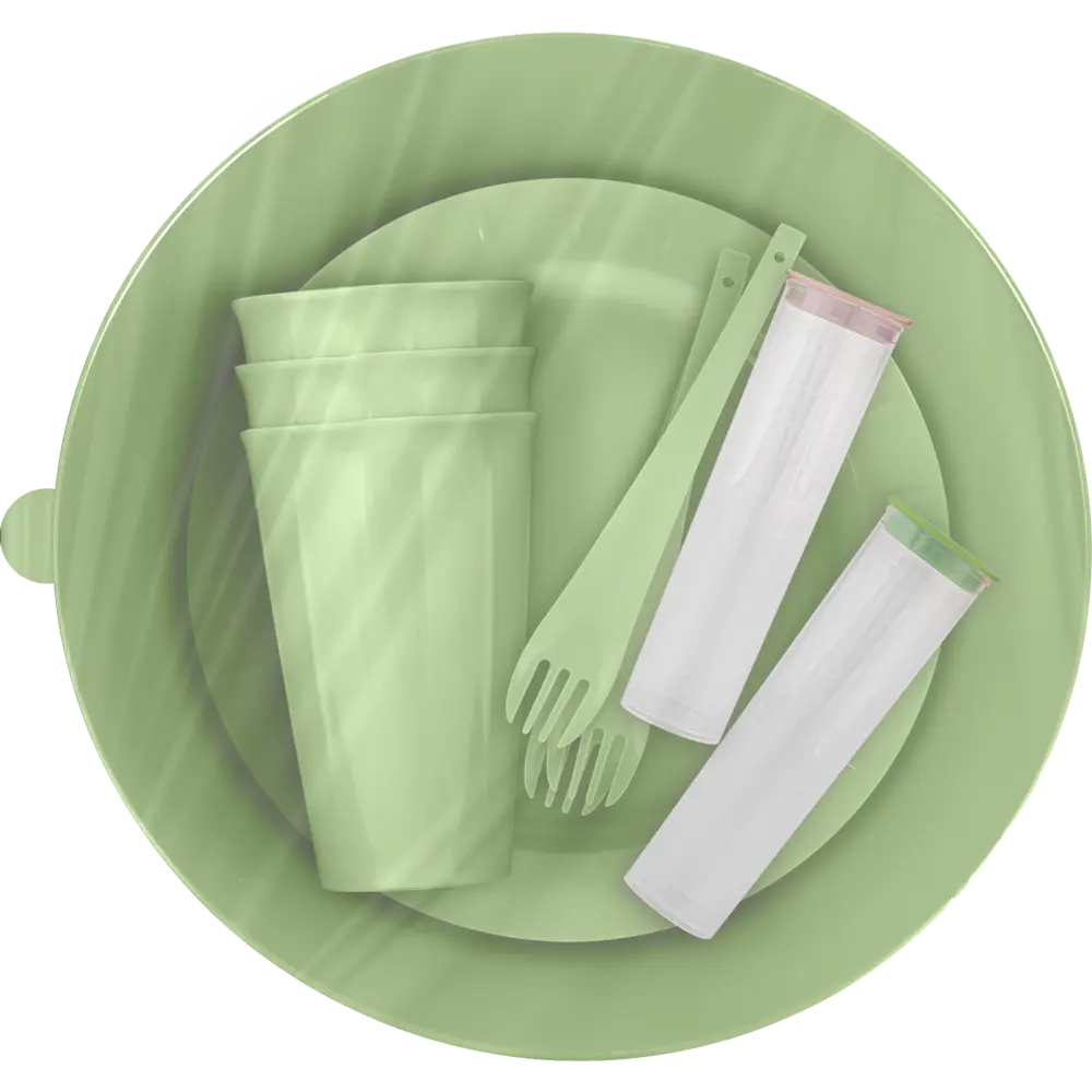 Набор для пикника Vanilla на 3 персоны полипропилен цвет зеленый Santreyd STLM-2119334 - Вид №1