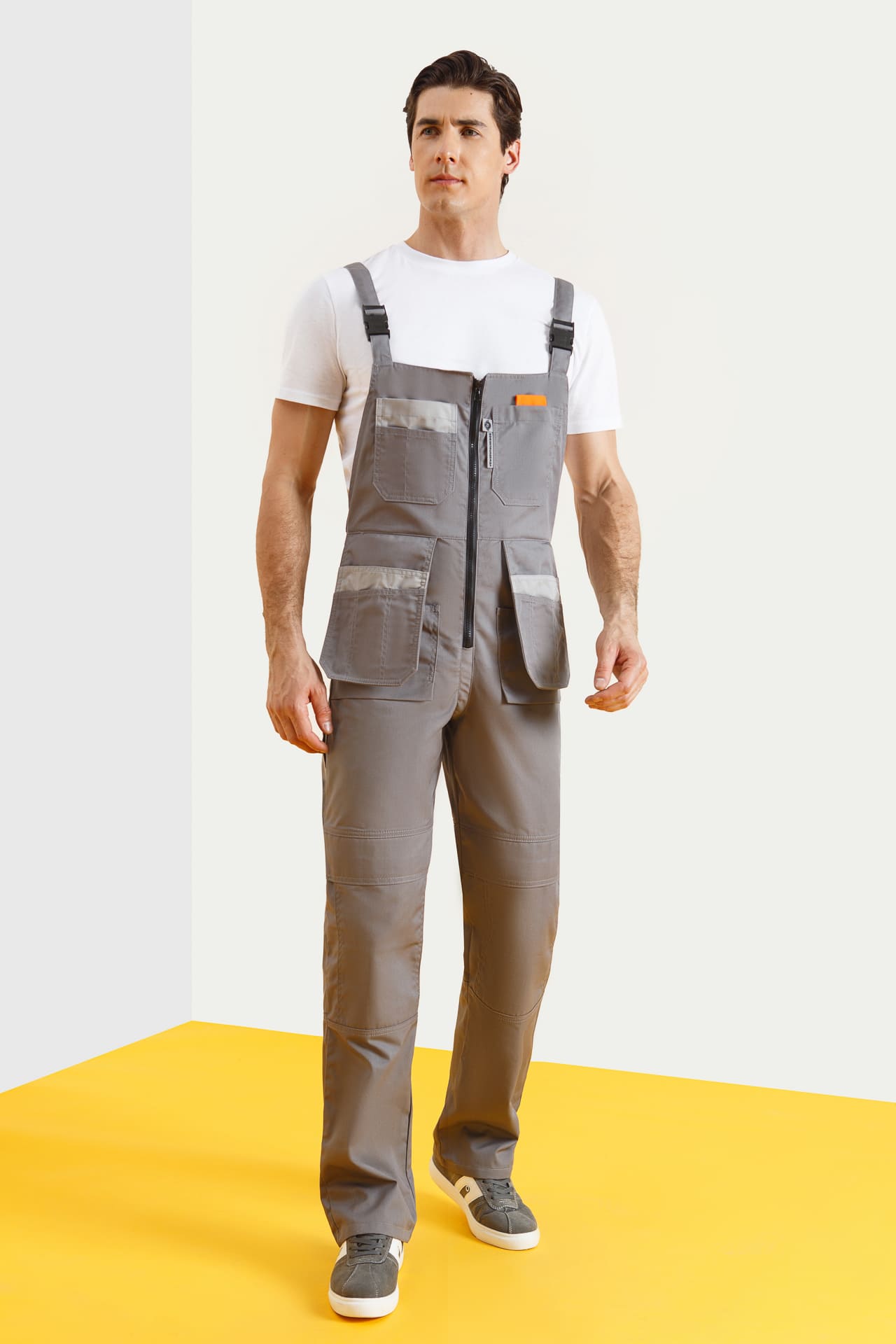 69431 Полукомбинезон "Профессионал-2" темно-серый со светло-серым  Летняя спецодежда  размер 48-50/182-188  - Вид №2