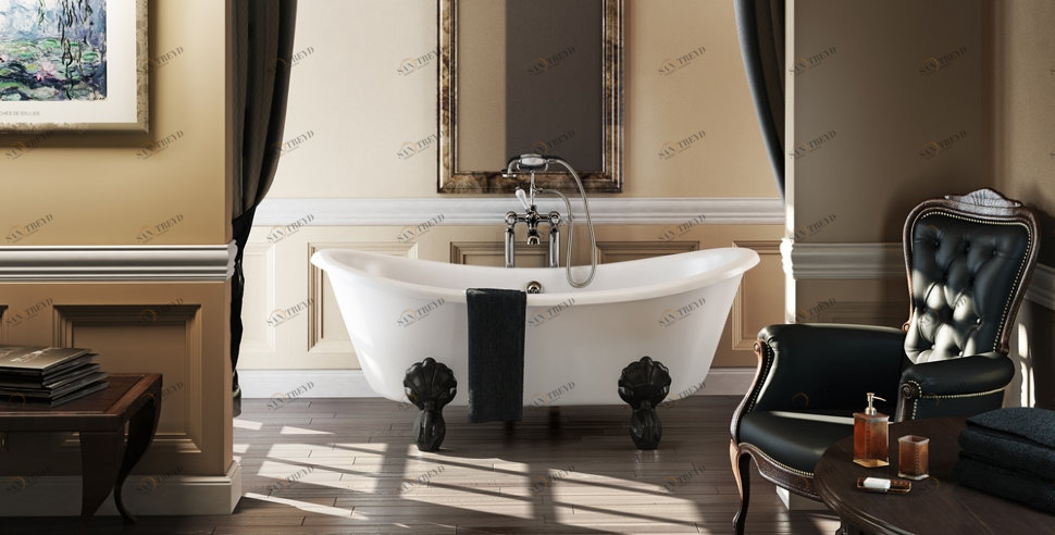 Ванна акриловая Bateau двусторонняя с ножками E10 WHI Bateau Burlington T10F, E10 WHI