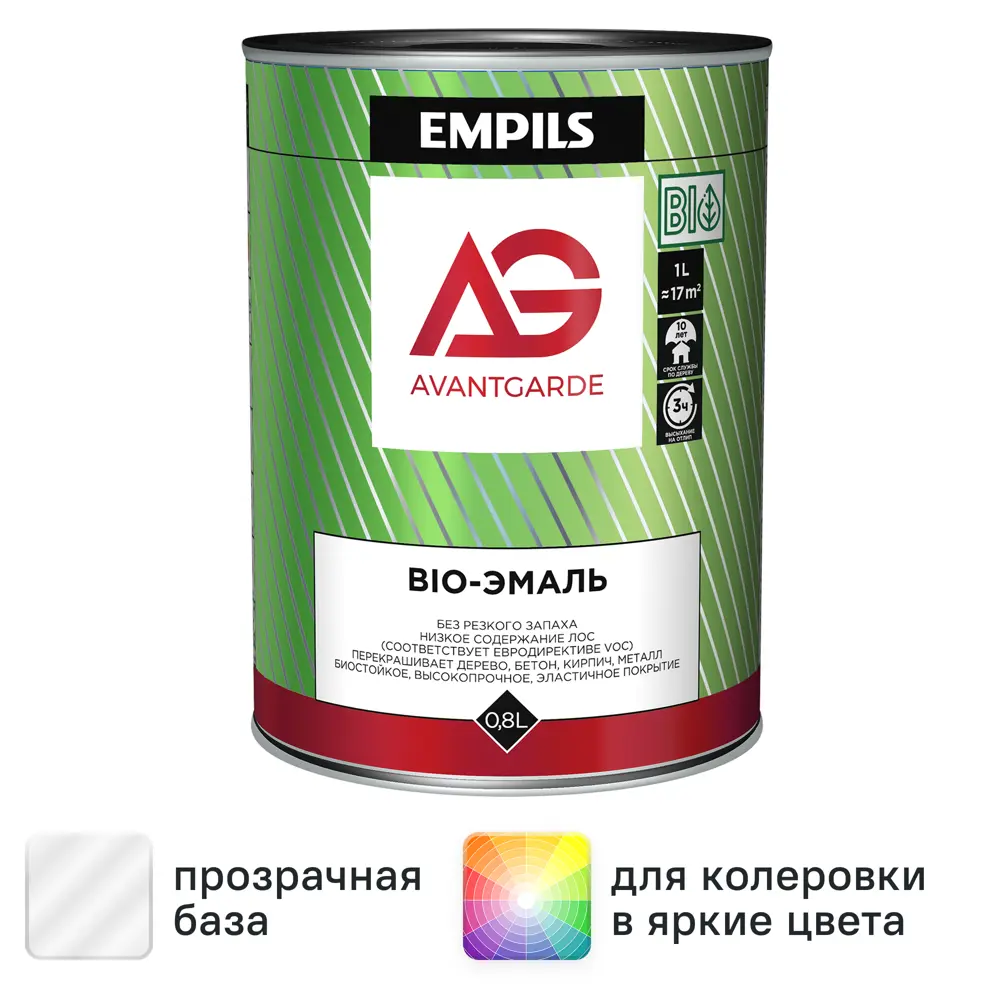 Эмаль по дереву Avantgarde цвет прозрачный 0.8 кг 86798982 STLM-2048427 