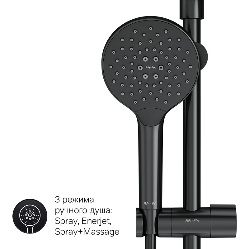 F0780422 душ.система набор:см-ль д/душа термостатверх.душ d220 мм ручной душ 120 мм 3 функци AM.PM Like - Вид №7
