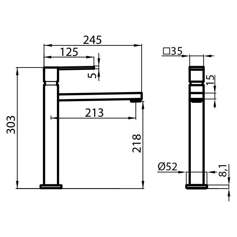 8468000 смеситель Tre Alto 8468000 Fosterspa  - Вид №1