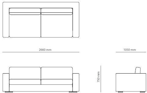 PRADDY 3-х местный тканевый диван  Ml360  - Вид №2