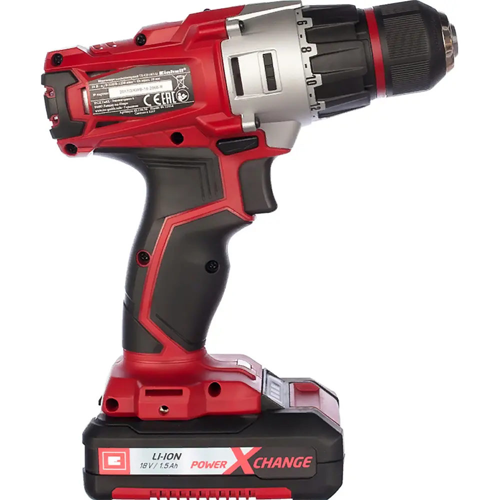 Дрель-шуруповерт аккумуляторная Einhell PXC TE-CD 18/2 LI, 18 В Li-ion 2x1.5 Ач STLM-2192534 - Вид №1