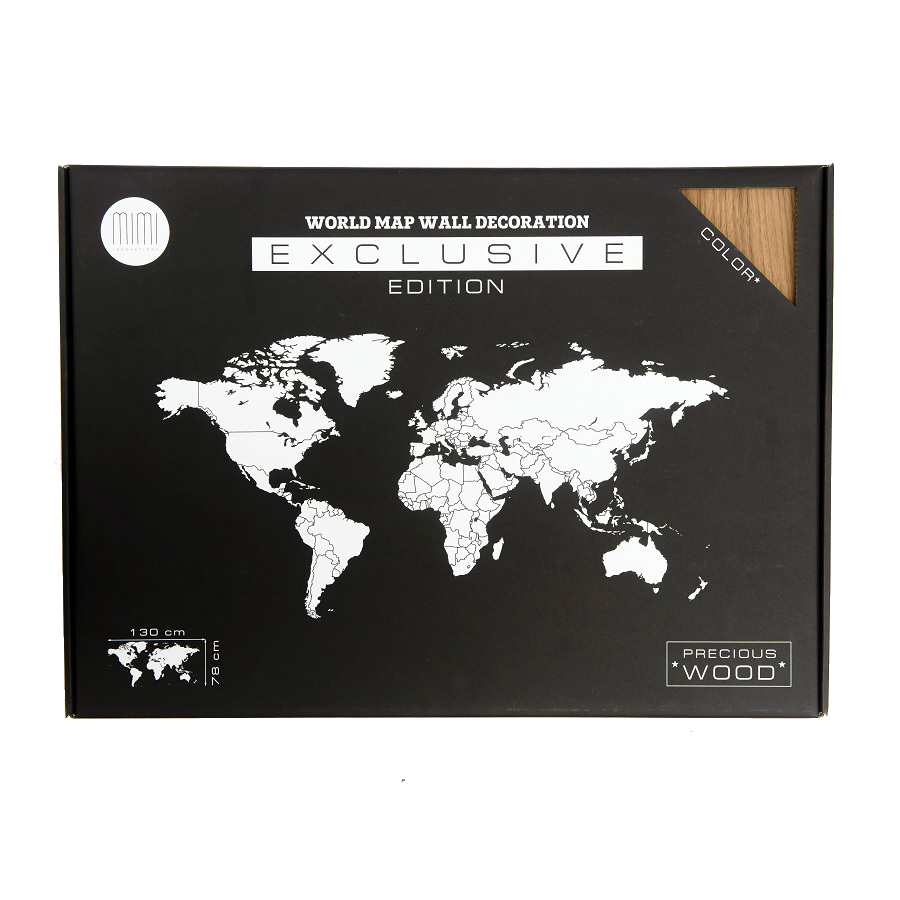 1802 Карта-пазл wall decoration exclusive, 130х78 см, американский орех Mimi  - Вид №8