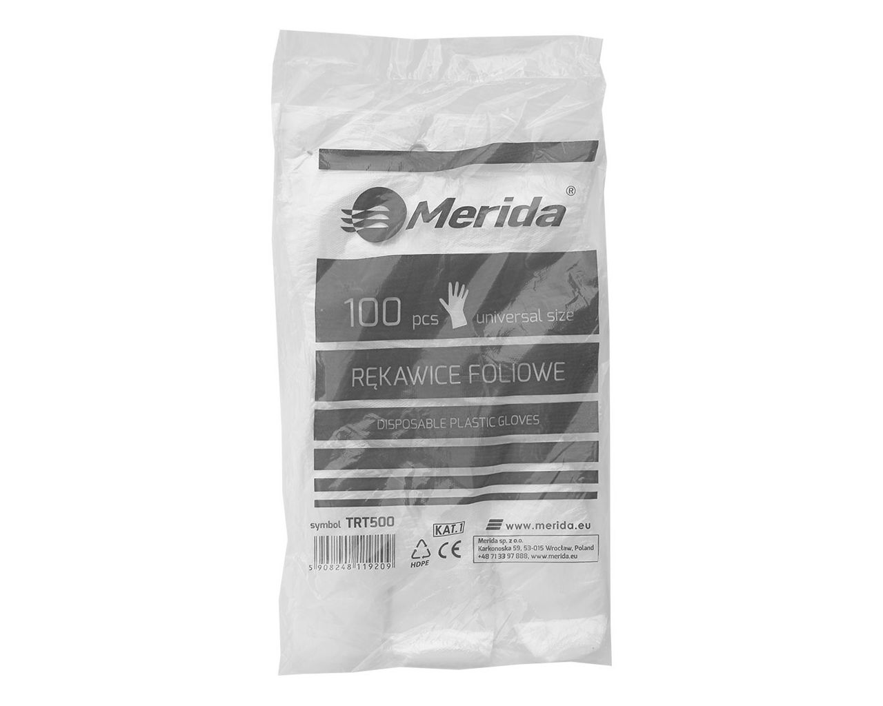 TRT500 Перчатки бесцветные фольгированные сшитые, 100 шт. Merida  - Вид №2