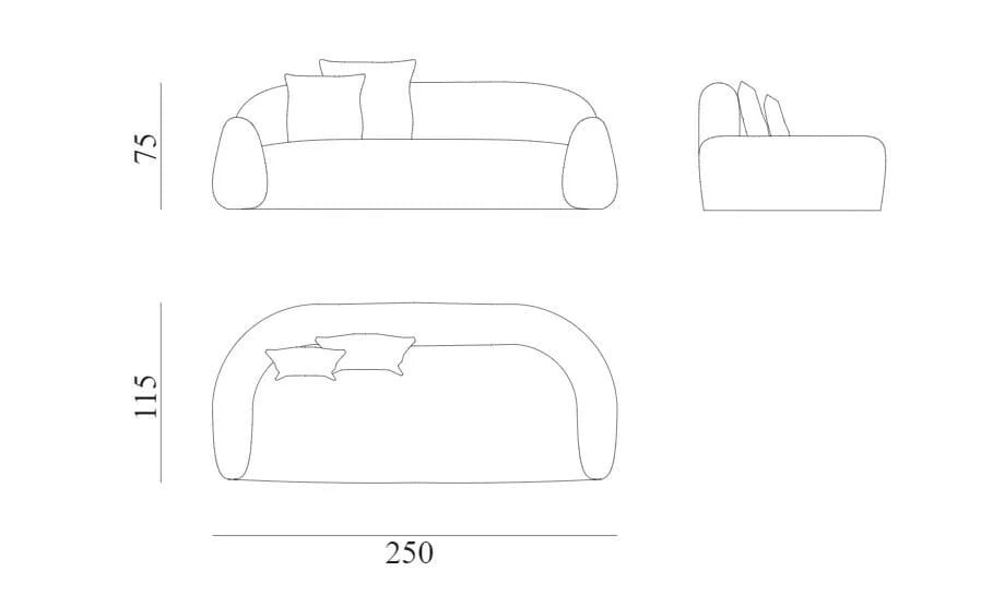 3-местный тканевый садовый диван Exteta Палау ARCH-00146814 - Вид №3