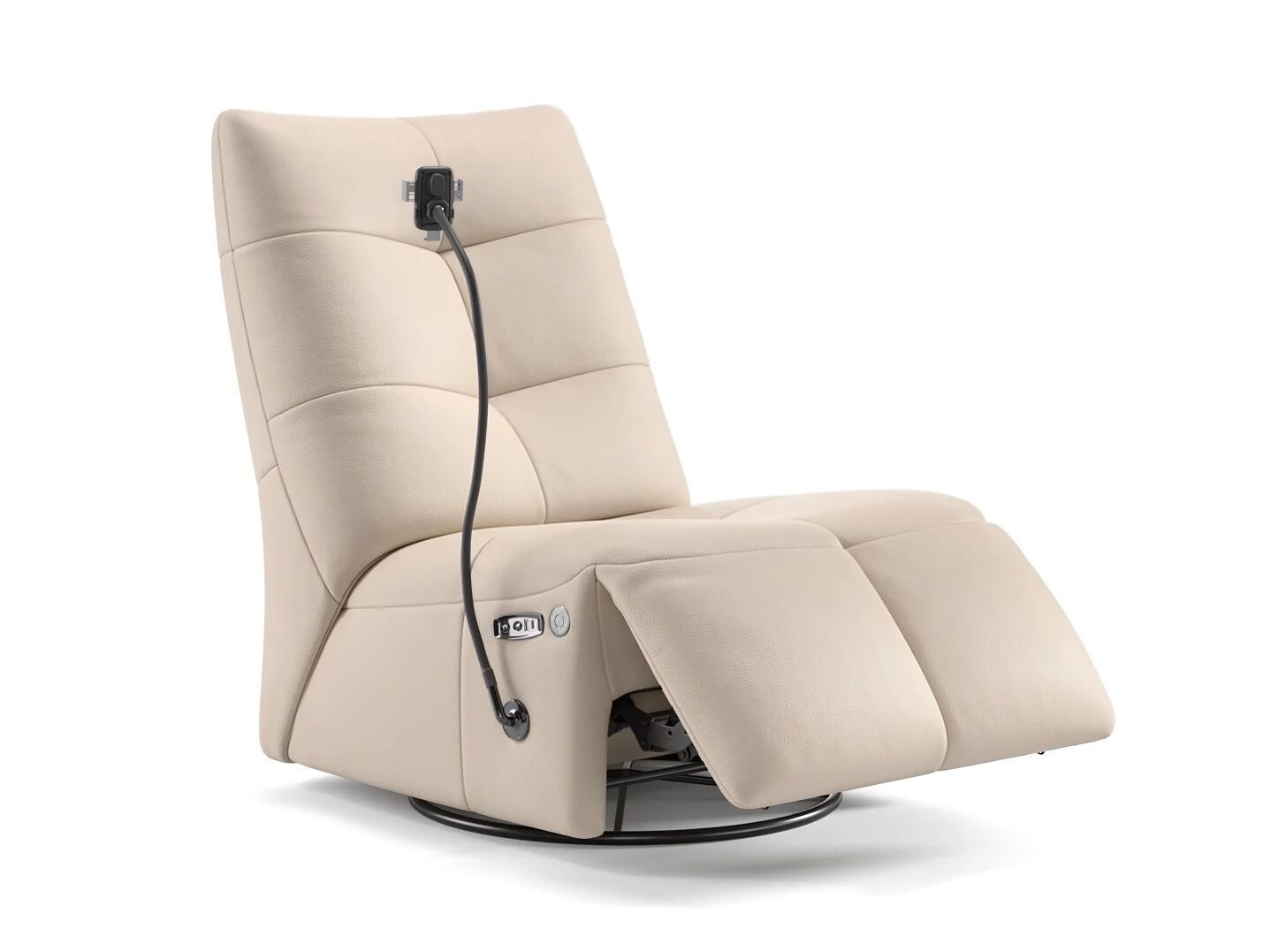 Кожаное вращающееся кресло с подставкой для ног Sofanella Lucca ARCH-00036645