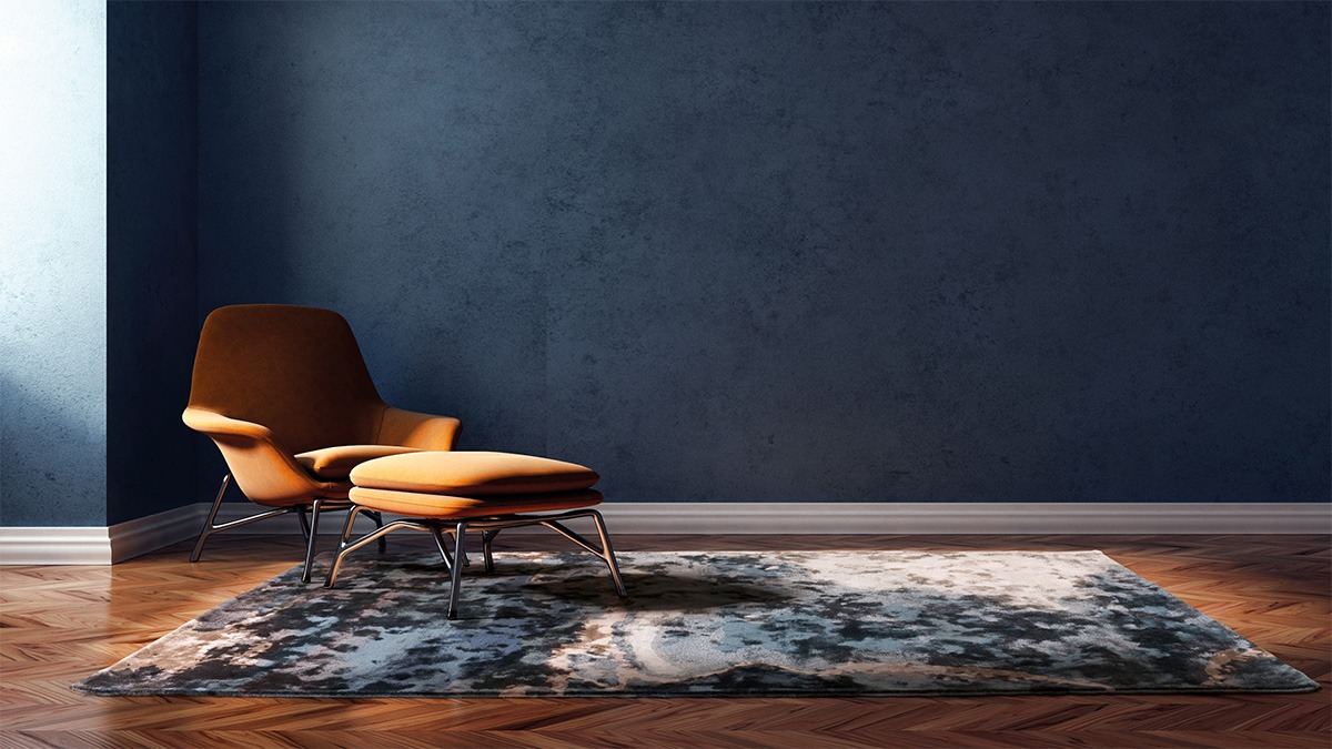 Ковер прямоугольный темно-синий 230х160 см Escape Blue CARPETDECOR ДИЗАЙНЕРСКИЕ, HANDMADE 00-3893132 Синий  - Вид №3