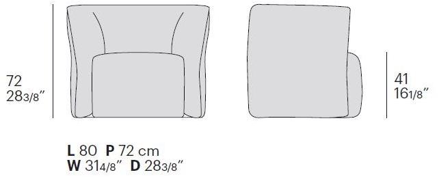 Bolzan Letti Мягкое кресло со съемным чехлом из ткани Jill sun-id-1406932 - Вид №2