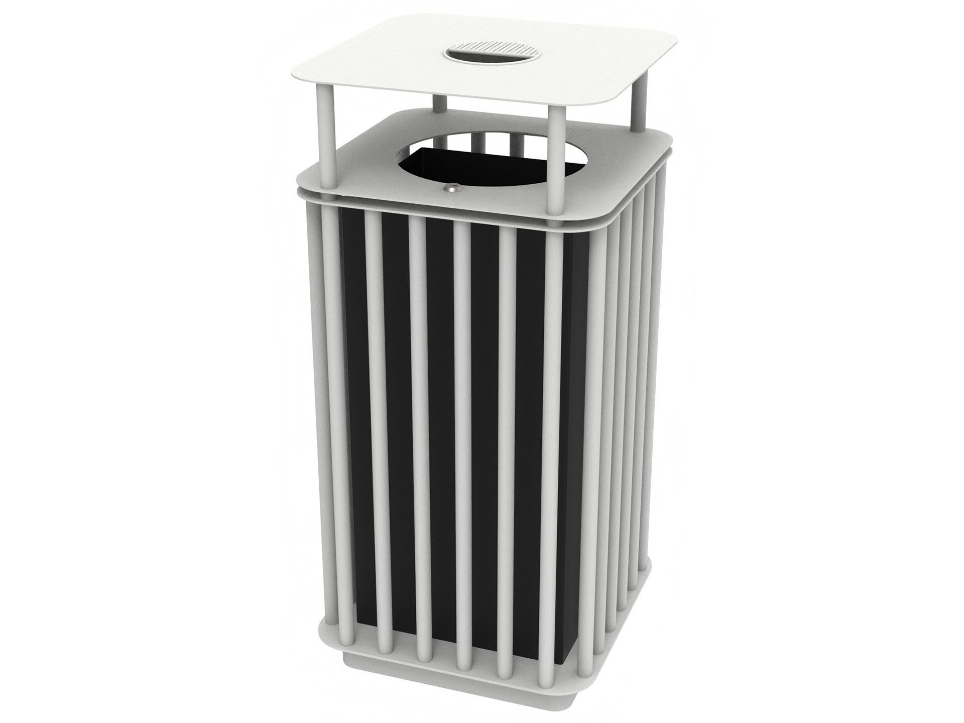 Оцинкованная стальная корзина для мусора с пепельницей Lazzari Spring ARCH-00089452 - Вид №17