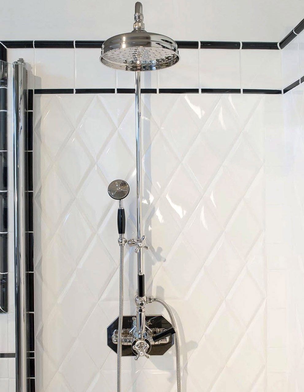 Термостатическая настенная душевая колонна с ручным душем Park Avenue Dark Black ARCH-00001157 - Вид №2