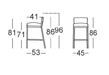 Высокий мягкий стул с подставкой для ног Rolf Benz Rolf Benz 651 ARCH-00036180 - Вид №2