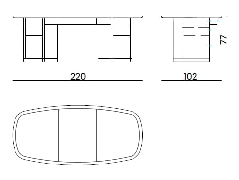 Кожаный деревянный стол с ящиками Bizzotto Italia Atmosphera ARCH-00087783 - Вид №4