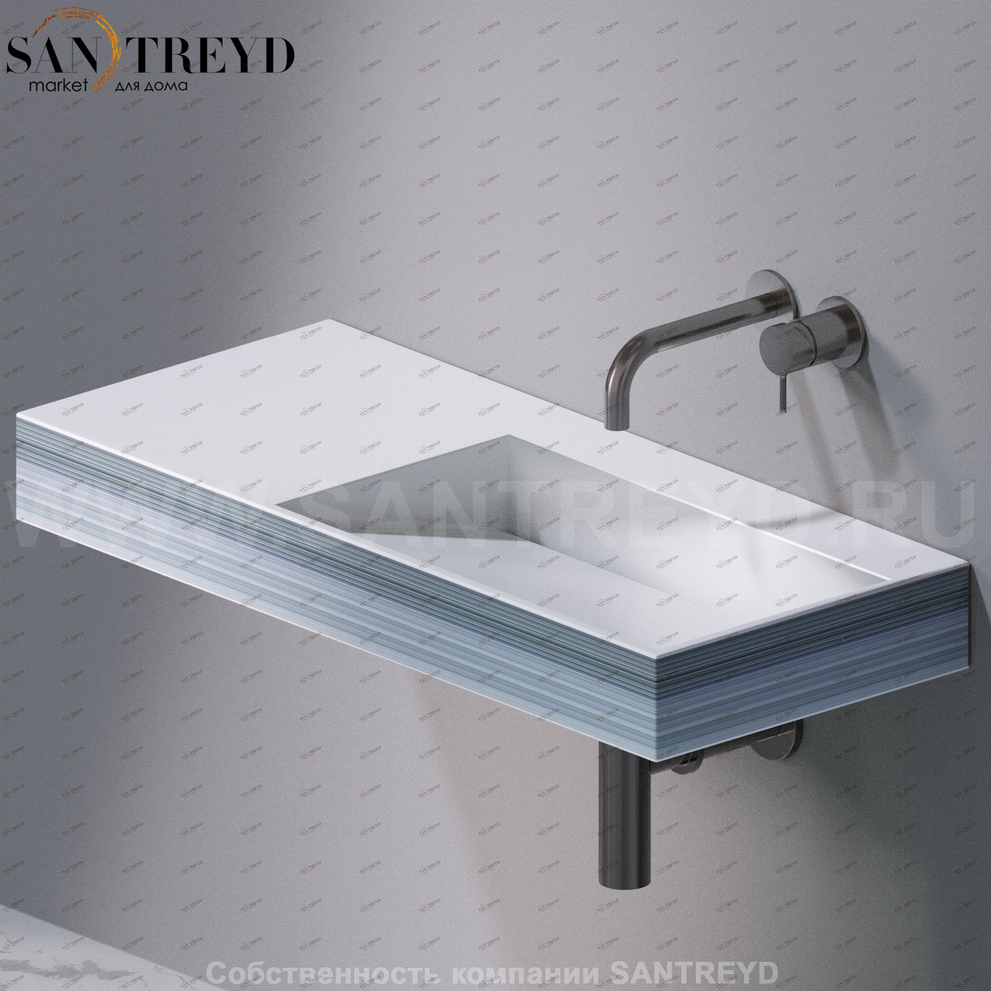 L014T1RPV4.431 Подвесная раковина настенная прямоугольная A. e T. Italia P35 белая AeT ITALIA