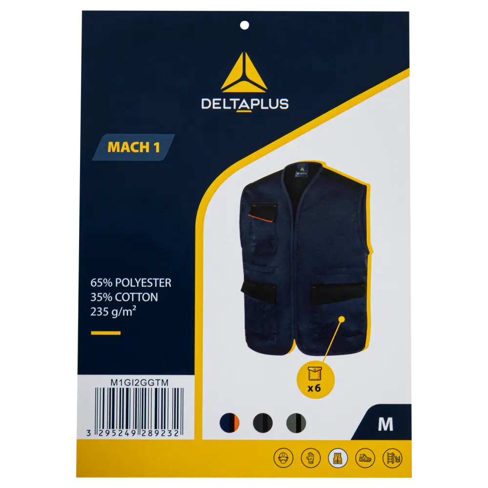 Жилет рабочий Delta Plus Mach1 цвет серый размер M рост 172 MACH 1 STLM-2069429 - Вид №4