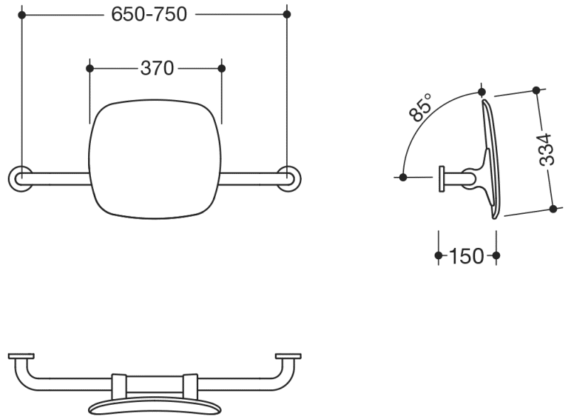 805.51.916 поддержка спины HEWI Stützen  - Вид №1