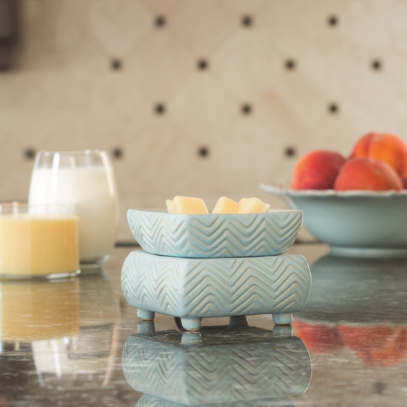 Керамический воскоплав шеврон CWD-CHEVRON CANDLE WARMERS  268153 Зеленый  - Вид №1