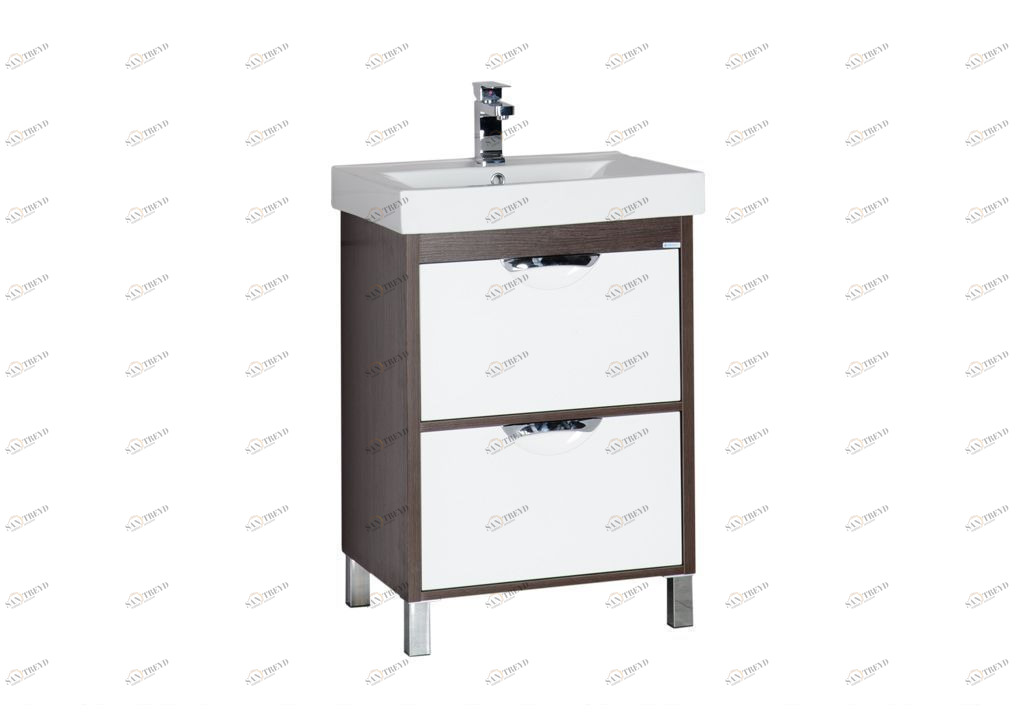 Тумба с раковиной Aquanet Гретта 60 венге (2 ящика) 0017159500169710