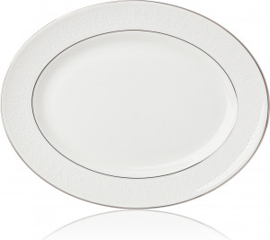 10538175 Lenox Блюдо овальное Lenox "Ханна,платиновый кант" 33см Фарфор костяной