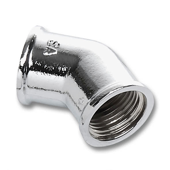 261434C SANHA 614 угол 45° ВР, хромированная латунь 3/4 мм  - Вид №1