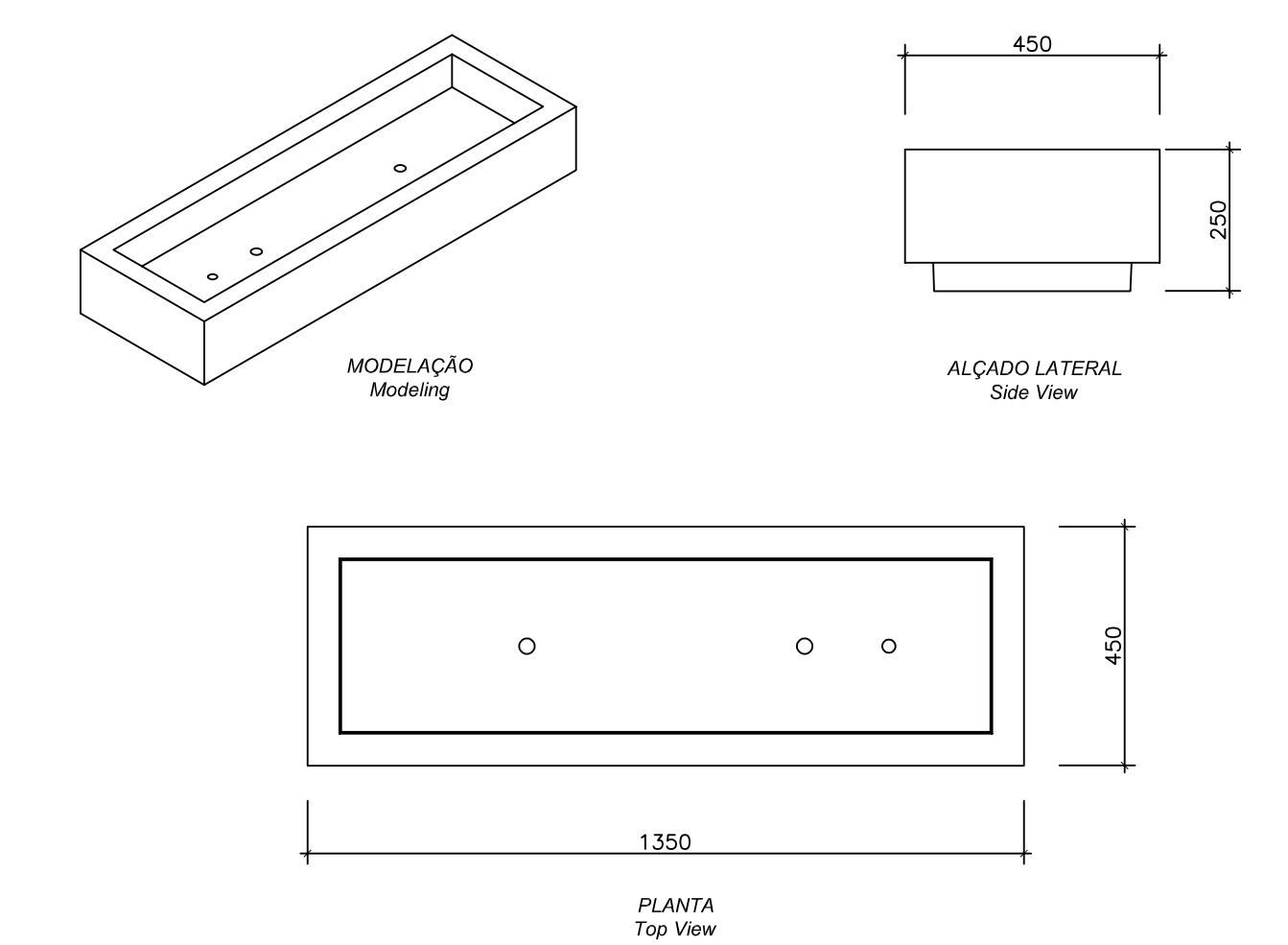 Прямоугольная бетонная плантатор amop Mul ARCH-00124853 - Вид №5