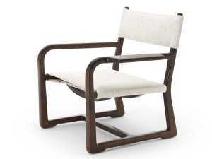 Садовое кресло из красного дерева и ткани с подлокотниками