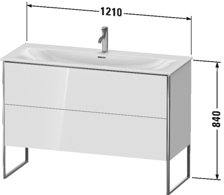 XS452609898 XSquare Тумбочка напольная Темно-синий шелковисто-матовый лак Duravit - Вид №1