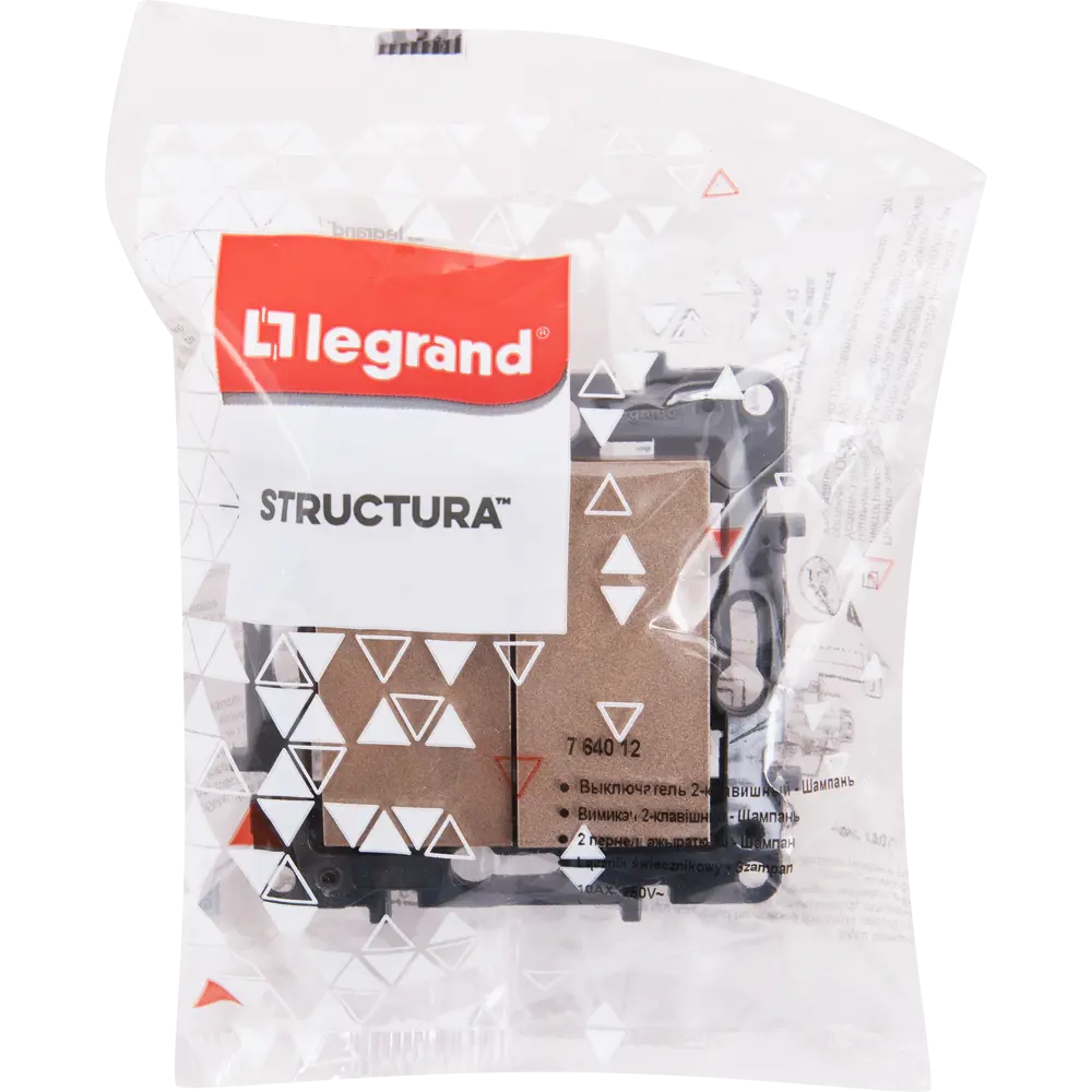 Legrand Structura — двухклавишный выключатель шампань для современного интерьера 82064604 STLM-0018595 - Вид №6