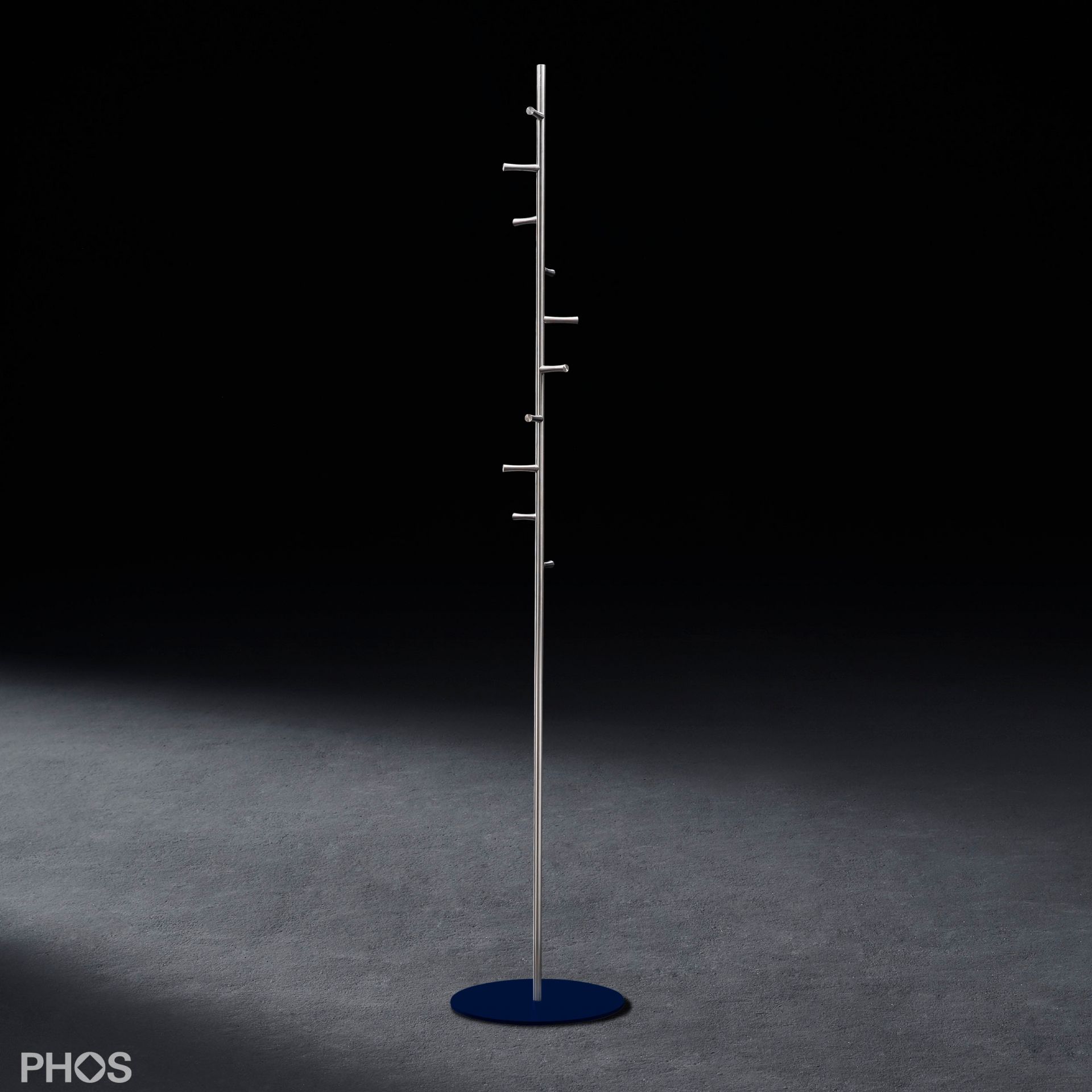 GSTH10F-BPB Вешалка для одежды с 10 струящимися крючками, основание: синее. PHOS 