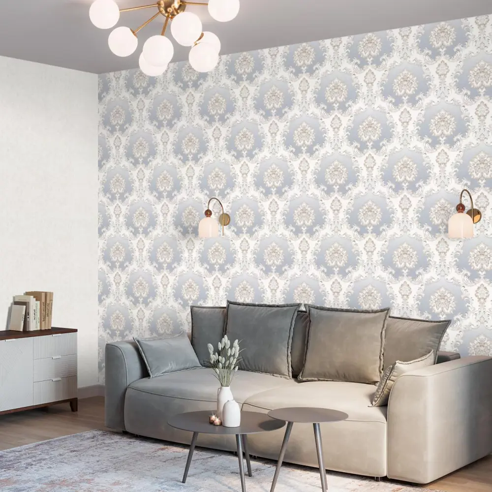 Флизелиновые обои Palitra Planet Margaret в небесно-голубом оттенке 89363099 Marsella STLM-0828406 - Вид №3