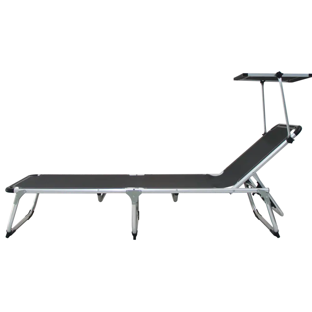 Шезлонг складной Azur 188x61x30 см алюминий/текстилен цвет серый Santreyd STLM-2042039 - Вид №5