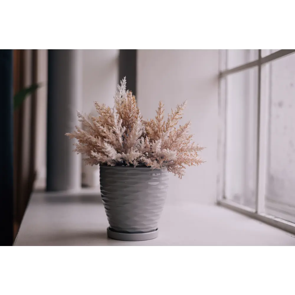 Горшок цветочный Эллипс ø17.8 h18 керамика серый Santreyd Fdtc1 STLM-2028837 - Вид №5