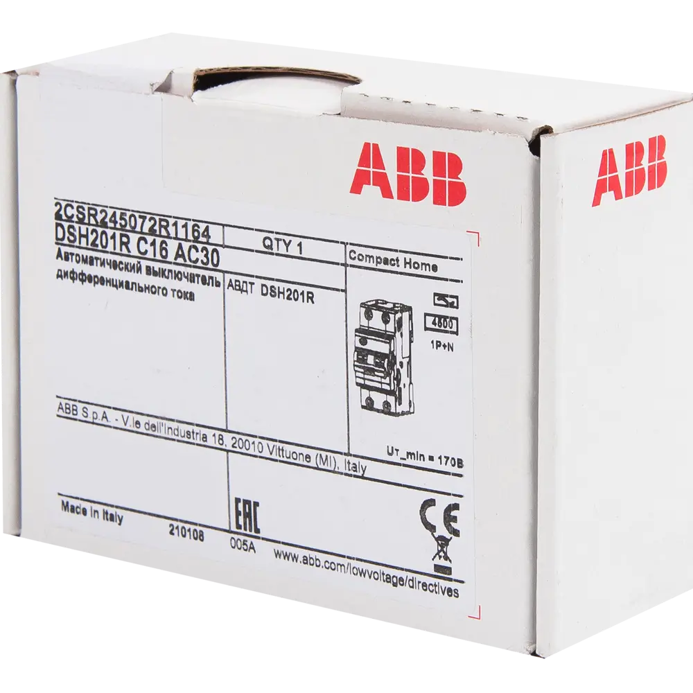 Дифференциальный автомат ABB DSH201R 1P N C16 А 30 мА 4.5 кА АС 2CSR145001R1164 STLM-2056501 - Вид №4