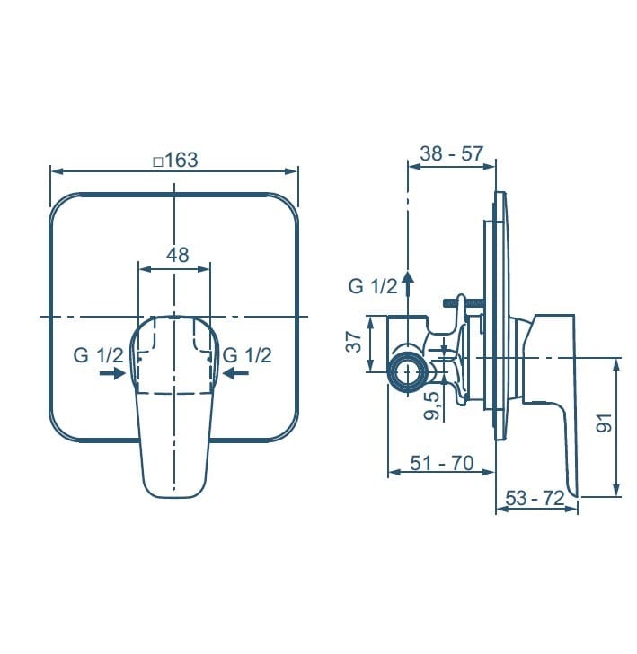 Встраиваемый однорычажный смеситель для душа Ideal Standard Cerafine D ARCH-00119427 - Вид №1