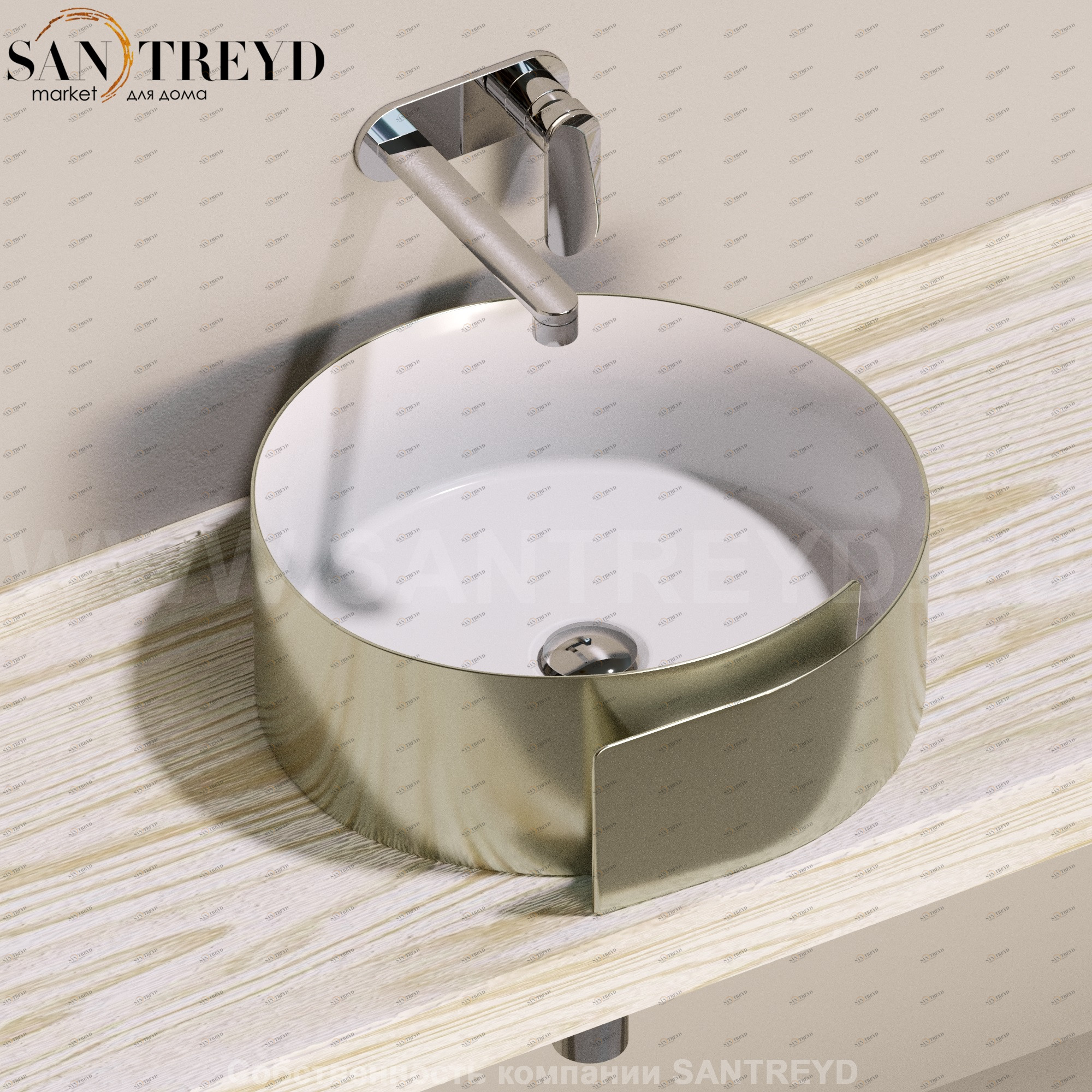 RL44LPLATINUM Накладная раковина на столешницу  круглая Ceramica Flaminia Roll