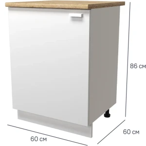 Кухонный шкаф напольный Изида 60x86x56 см ЛДСП цвет белый 86584100 STLM-2189479