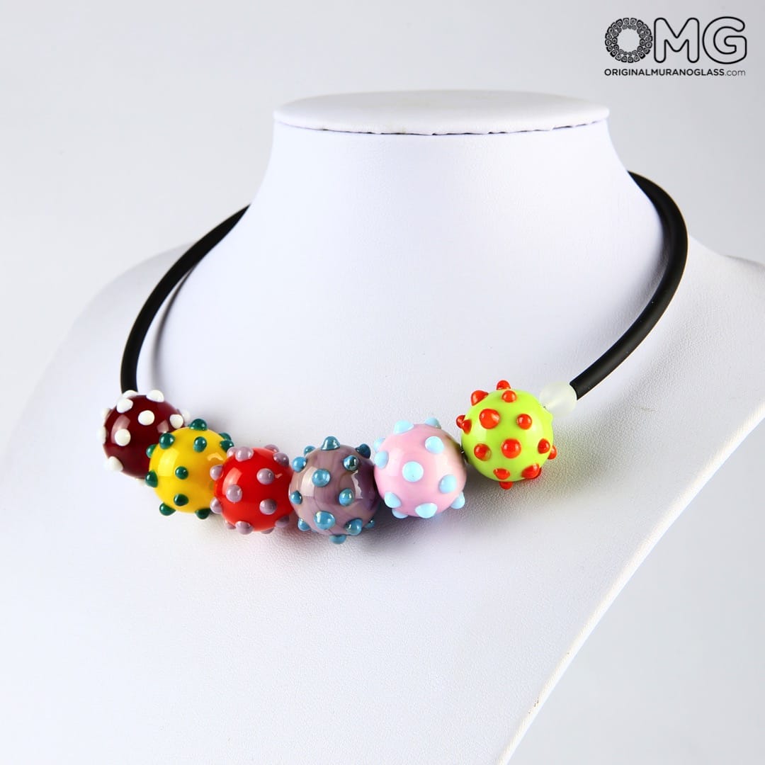 2473 ORIGINALMURANOGLASS Ожерелье Манга с венецианскими бусинами - муранское стекло - Original Murano Glass OMG 45 см  - Вид №1