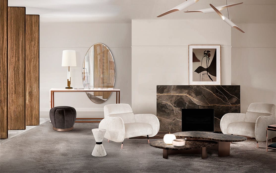 Круглый мраморный журнальный столик Essential Home Vinicinus ARCH-00086442