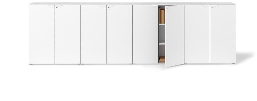 Bralco Низкий офисный ящик для хранения из шпона с распашными дверцами Aba sun-id-1346785 - Вид №1