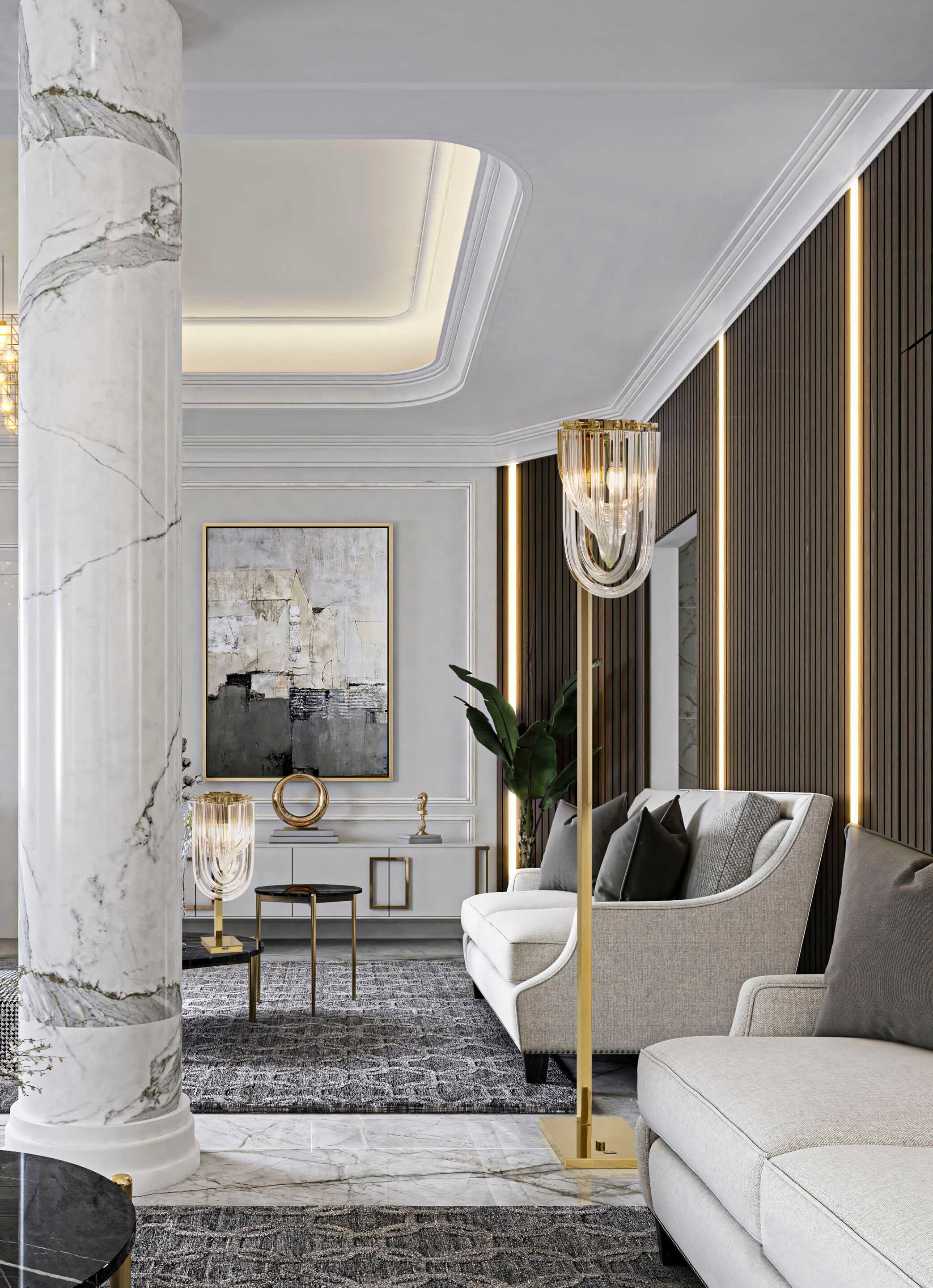 Торшер из нержавеющей стали и стекла K-Lighting Анатоль ARCH-00136081 - Вид №1