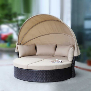 AFM-325B Brown Диван-трансформер из искусственного ротанга Afina