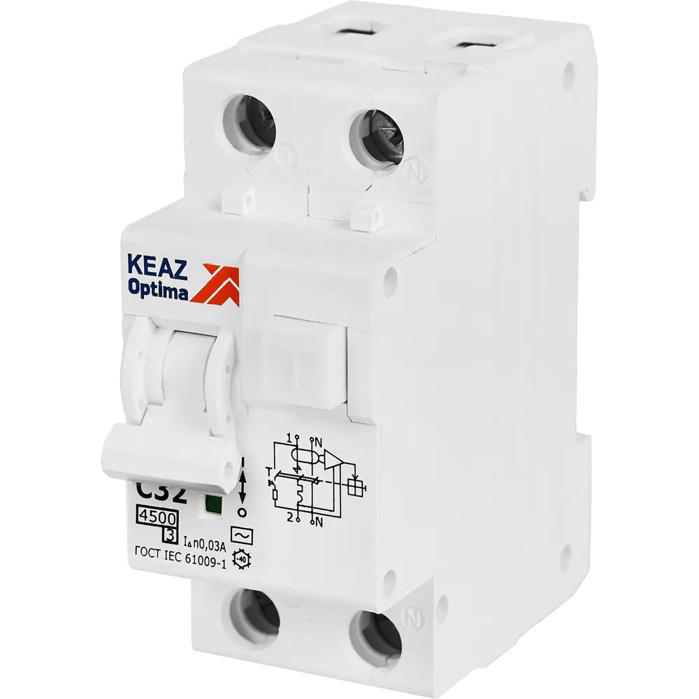 Дифференциальный автомат КЭАЗ Opti Din 32А с защитой от утечек 89206632 STLM-1105527