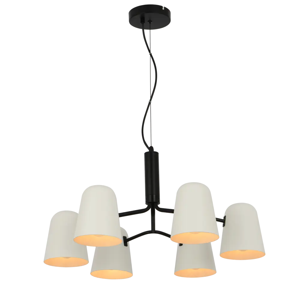 Люстра подвесная Talica 6 ламп 18 м² цвет черный/белый KREAFORTA STLM-2014767 - Вид №1