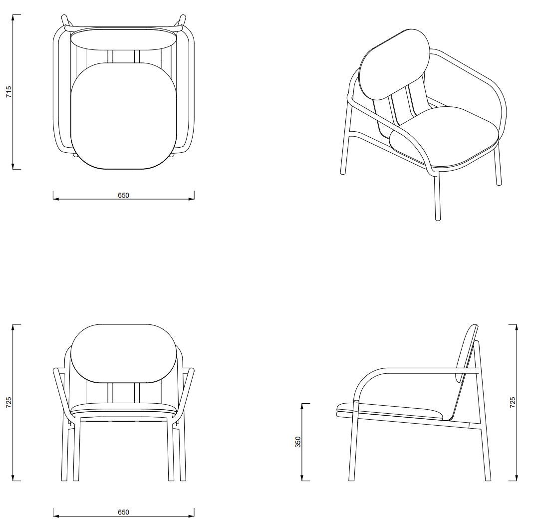 Алюминиевый и тканевый садовый стул с подлокотниками Joyf Desert ARCH-00069123 - Вид №21